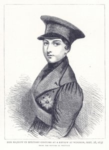 Sua Maestà in costume militare a una parata a Windsor, 28 settembre 1837 da English School