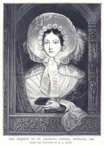 Sua Maestà nella Cappella di San Giorgio, Windsor, 1846 da English School