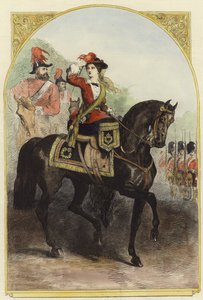 Sua Maestà nel suo nuovo costume militare al campo da English School