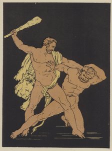 Ercole e Caco (litografia a colori)