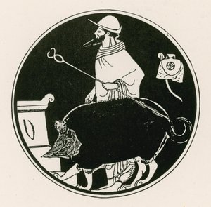 Hermes e il cane mascherato (incisione)