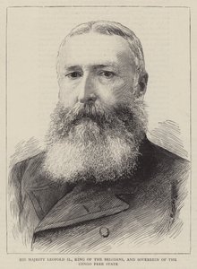 Sua Maestà Leopoldo II, Re dei Belgi e Sovrano dello Stato Libero del Congo (incisione)