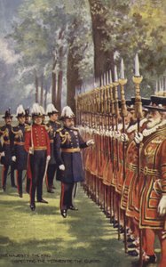 Sua Maestà il Re ispeziona i Yeomen della Guardia da English School