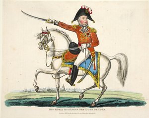 Sua Altezza Reale, Il Duca di York, pub. da Richard Evans, inciso da Romney, illustrazione da An Historical Account of the Battle of Waterloo di William Mudford, 1816 da English School