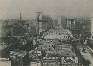 Viadotto di Holborn in costruzione nel 1869 da English School