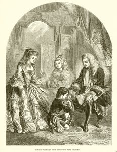Il primo incontro di Horace Walpole con Giorgio I da English School