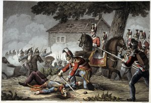 Guardia a cavallo sul campo di battaglia di Waterloo in 
