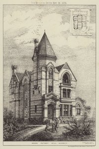 Casa Putney Hill, Surrey (incisione) da English School