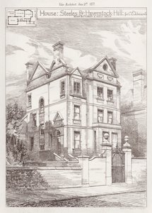 Casa, Steeles Road, Haverstock Hill, per C E Johnson (incisione) da English School