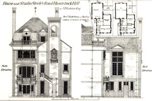Casa e studio, Steeles Road, Haverstock Hill, da The Building News, 9 febbraio 1877 da English School