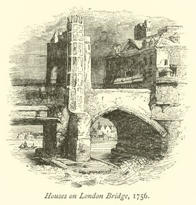 Case sul ponte di Londra, 1756 da English School