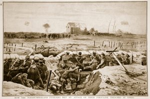 Come i Fucilieri del Northumberland hanno affrontato un attacco alle loro trincee di prima linea a Ypres, 1914-19 da English School