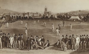 Come giocavano a cricket quando la regina Vittoria era giovane (litografia) da English School