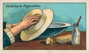 Come pulire un cappello di paglia bianco (chromolitho) da English School