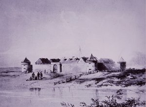 Compagnia della Baia di Hudson, Upper Fort Garry nel 1845 da English School