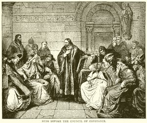 Huss davanti al Concilio di Costanza da English School