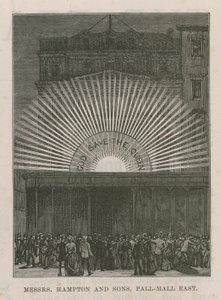 Illuminazioni che adornano Messrs Hampton e Sons da English School