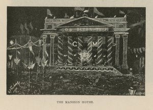 Illuminazioni e decorazioni adornano la Mansion House