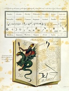 Pagina illustrata da un libro di magia The Magus di Francis Barrett, 1801 da English School