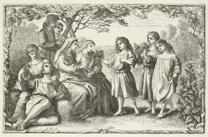 Illustrazione per Il progresso del pellegrino di John Bunyan da English School