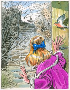 Illustrazione per Il giardino segreto (guazzo su carta) da English School