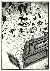 Illustrazione per le Avventure del Barone di Munchausen (incisione)