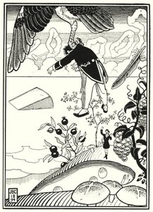 Illustrazione per le Avventure del Barone di Munchausen (incisione) da English School