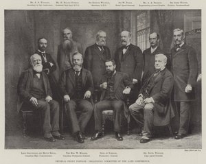 Posta imperiale a un penny, comitato organizzatore della recente conferenza (incisione) da English School