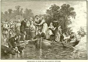 Importazione di mogli per i coloni di Jamestown da English School
