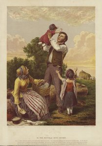 Nel campo di fieno con il padre