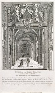 Interno del Dukes Theatre, Londra, inciso da Richard Sawyer, 1820 da English School