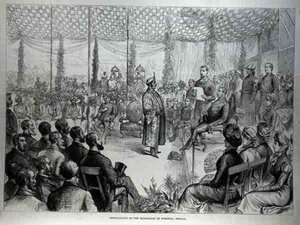 Installazione del Maharajah di Burdwan, Bengala, da The Illustrated London News, 21 gennaio 1882