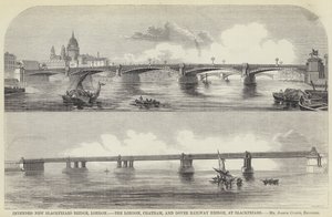 Nuovo Ponte di Blackfriars previsto, Londra, il ponte ferroviario di Londra, Chatham e Dover, a Blackfriars da English School