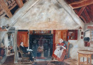 Interno del cottage Cruck, forse Shipley Glen da English School