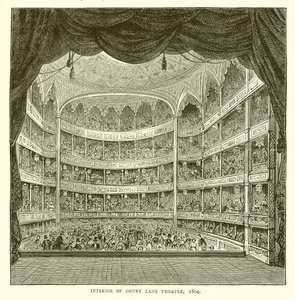 Interno del Teatro Drury Lane, 1804 da English School
