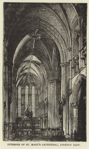 Interno della Cattedrale di St Mary, vista verso est da English School