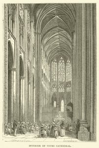 Interno della cattedrale di Tours (incisione)