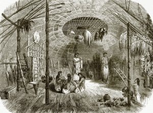Interno di una capanna nell