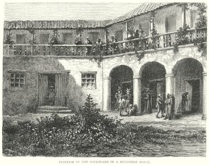 Interno del cortile di una casa bolognese (incisione)