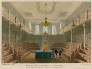 Interno della Camera dei Comuni, Westminster, Londra da English School