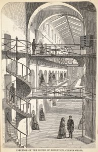 Interno della Casa di Detenzione, Clerkenwell, illustrazione da Le Prigioni Criminali di Londra e Scene dalla Vita Carceraria di Henry Mayhew e John Binny, pub. 1862