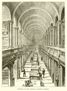 Interno della biblioteca, Trinity College da English School