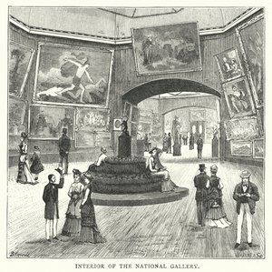 Interno della Galleria Nazionale (incisione) da English School