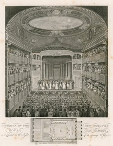 Interno del Nuovo Teatro Reale, Haymarket, Londra da English School
