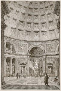 Interno del Pantheon a Roma (restaurato) da English School