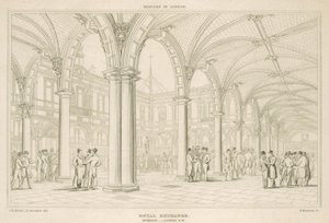 Interno della Royal Exchange, Londra, vista sud-ovest da English School