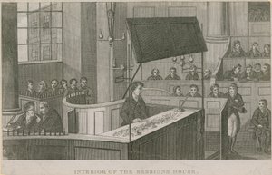 Interno della Sessions House, Old Bailey da English School