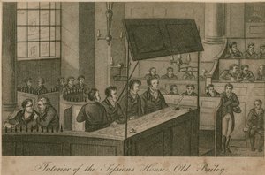 Interno della Sessions House, Old Bailey da English School