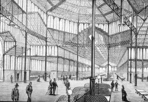 Interno del Mercato Borne recentemente completato, Barcellona, alla fine del 1800