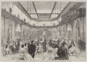 Intrattenimento internazionale alla Guildhall, il ballo nel salone temporaneo eretto nel cortile della Guildhall